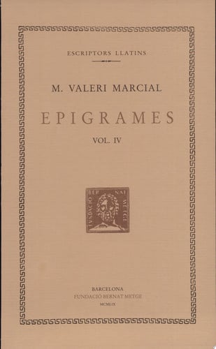 Epigrames, vol. IV: llibres XI-XII, de Marcial | portada del libro