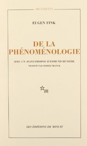 DE LA PHENOMENOLOGIE, de Eugen Fink | portada del libro