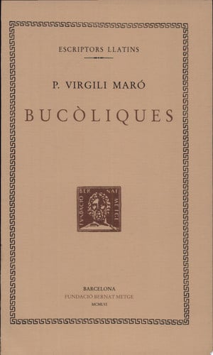 Bucòliques, de Virgili | portada del libro