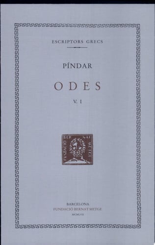 Odes, vol. I: Olímpiques I-V, de Píndar | portada del libro