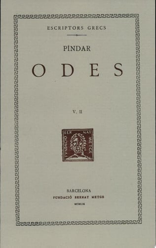 Odes, vol. II: Olímpiques VI-XIV, de Píndar | portada del libro
