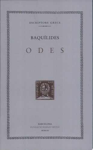 Odes, de Baquílides | portada del libro