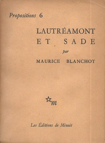 LAUTREAMONT ET SADE, de Blanchot | portada del libro