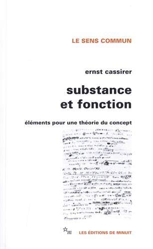 SUBSTANCE ET FONCTION, de Ernst Cassirer | portada del libro