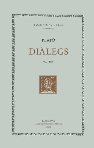 Diàlegs, vol. XIX: Les lleis (llibres I-III), de Plató | portada del libro