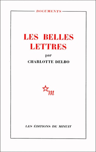 LES BELLES LETTRES, de Charlotte Delbo | portada del libro