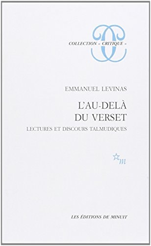 L'AU-DELA DU VERSET LECTURES ET DISCOURS TALMUDIQUES, de Emmanuel Lévinas | portada del libro