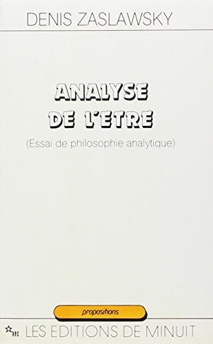 ANALYSE DE L ETRE, de Zaslawsky | portada del libro