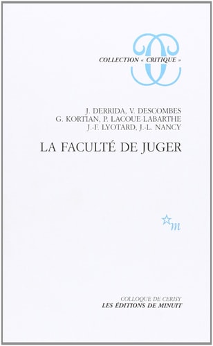 FACULTE DE JUGER, de Jacques Derrida | portada del libro