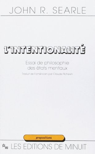 INTENTIONALITE, de John R. Searle | portada del libro