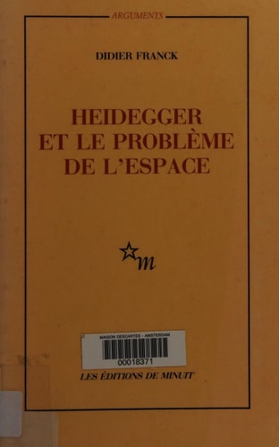 HEIDEGGER ET LE PROBLEME DE L'ESPACE, de Franck | portada del libro