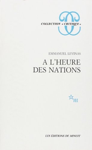 A L HEURE DES NATIONS, de Emmanuel Lévinas | portada del libro