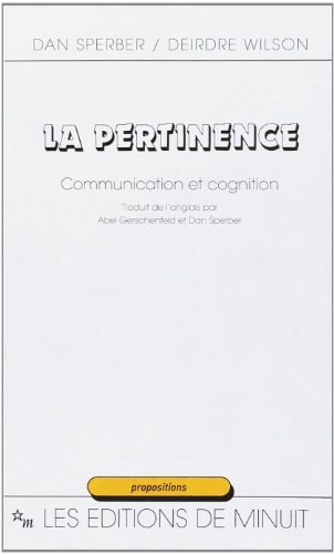 LA PERTINENCE, de Dan Sperber | portada del libro