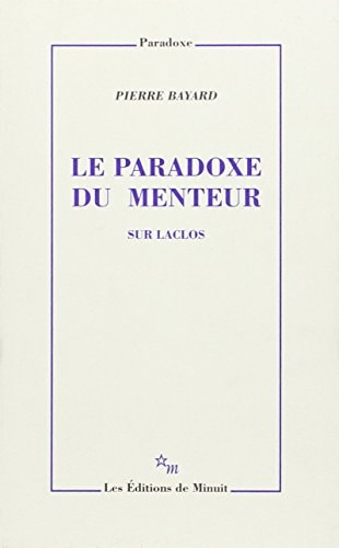LE PARADOXE DU MENTEUR, de Pierre Bayard | portada del libro