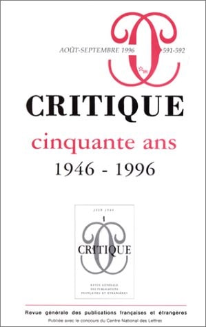 CRITIQUE 591 592 50 ANS DE REVUE, de Collectif | portada del libro
