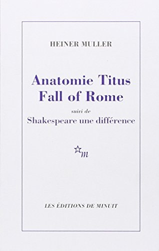 ANATOMIE TITUS FALL OF ROME, de Heiner Müller | portada del libro