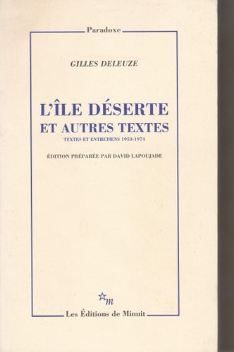 L ILE DESERTE ET AUTRES TEXTES, de Gilles Deleuze | portada del libro