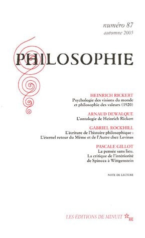 PHILOSOPHIE 87, de Heinrich Rickert | portada del libro