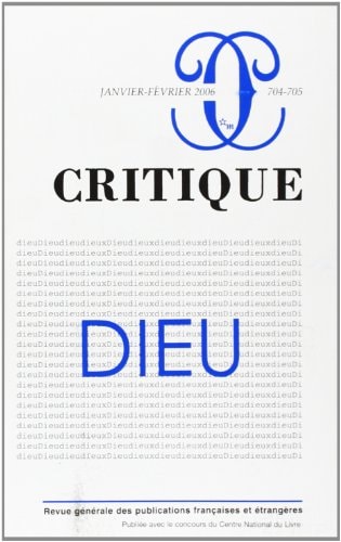 CRITIQUE 704 705 DIEU, de Collectif | portada del libro