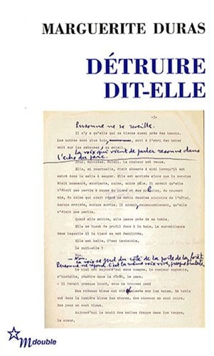 DETRUIRE DIT ELLE, de Marguerite Duras | portada del libro