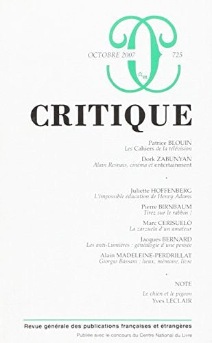 REVUE CRITIQUE 725, de COLLECTIF | portada del libro
