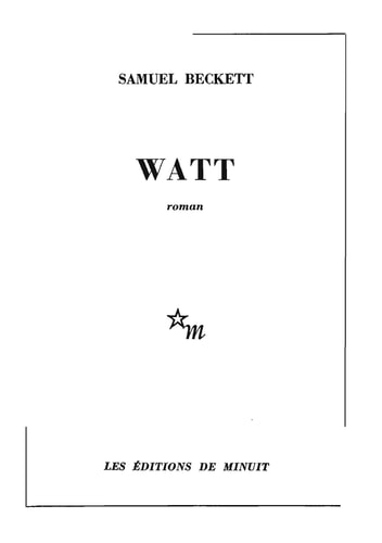 WATT, de Samuel Beckett | portada del libro