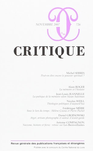 REVUE CRITIQUE 726, de COLLECTIF | portada del libro