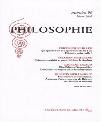 PHILOSOPHIE 96, de Frédéric Schiller | portada del libro