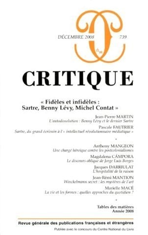 REVUE CRITIQUE 739, de Jean-Pierre Martin | portada del libro