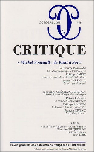 REVUE CRITIQUE 749, de COLLECTIF | portada del libro