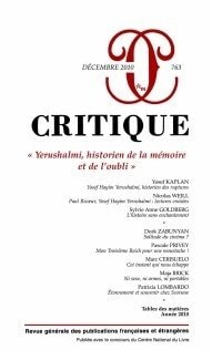 REVUE CRITIQUE 763, de Yosef Kaplan | portada del libro