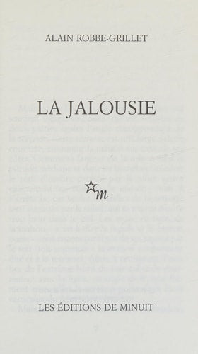 LA JALOUSIE, de Alain Robbe-Grillet | portada del libro