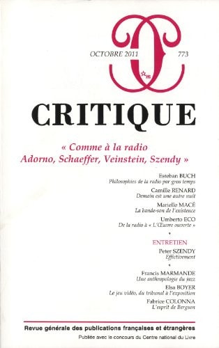 REVUE CRITIQUE 773, de COLLECTIF | portada del libro