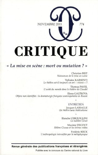 REVUE CRITIQUE 774, de Christian Biet | portada del libro