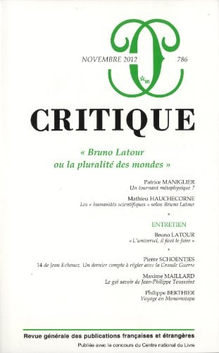 REVUE CRITIQUE 786, de Elie During | portada del libro