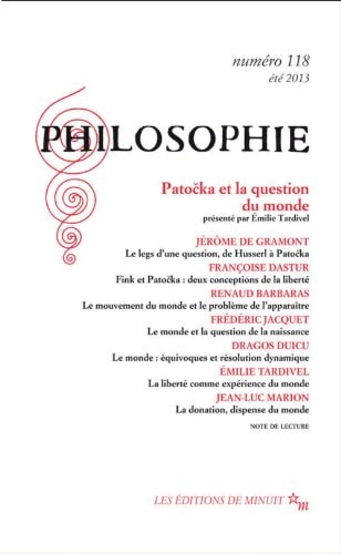 PHILOSOPHIE 118, de Dominique Pradelle | portada del libro
