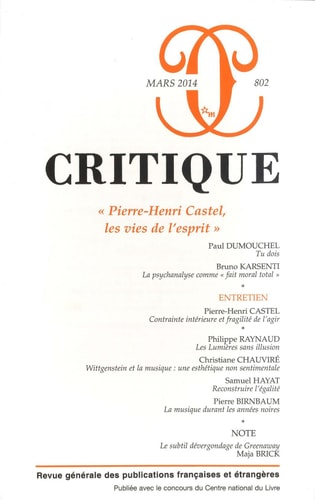 REVUE CRITIQUE 802, de Philippe Roger | portada del libro