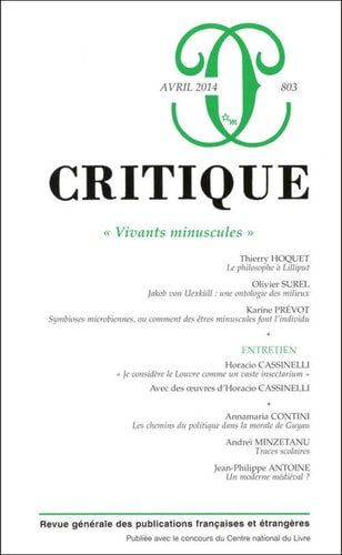 REVUE CRITIQUE 803, de Thierry Hoquet | portada del libro