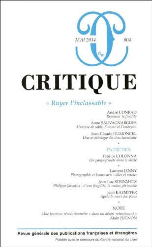 REVUE CRITIQUE 804, de COLLECTIF | portada del libro