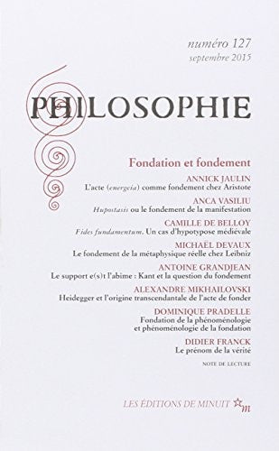 PHILOSOPHIE 127 FONDATION ET FONDEMENT, de Emmanuel Housset | portada del libro