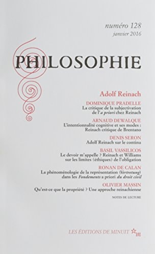 PHILOSOPHIE 128 ADOLF REINACH, de Dominique Pradelle | portada del libro