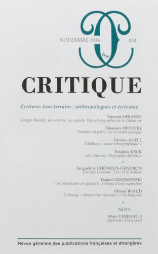 CRITIQUE 834, de Philippe Roger | portada del libro