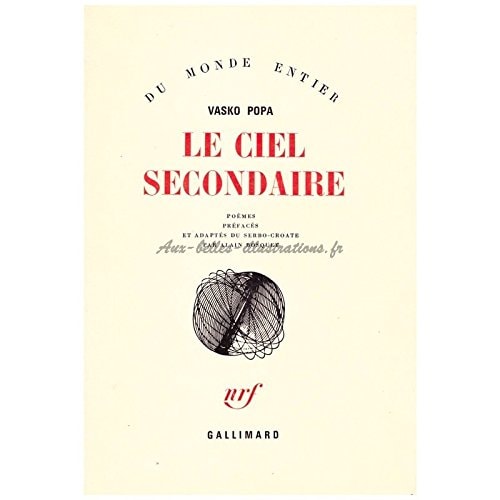 LE CIEL SECONDAIRE, de Vasko Popa | portada del libro