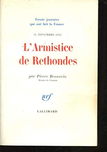 L'ARMISTICE DE RETHONDES, de Pierre Renouvin | portada del libro