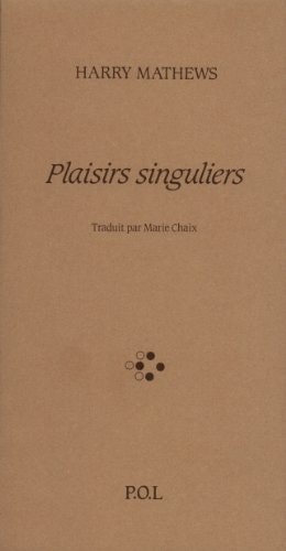PLAISIRS SINGULIERS, de Mathews | portada del libro