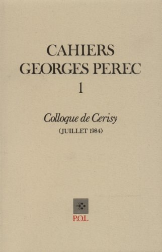 CAHIER GEORGES PEREC, de Collectifs | portada del libro