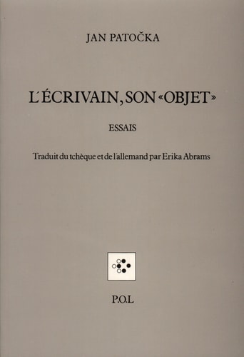 ECRIVAIN SON OBJET, de Jan Patočka | portada del libro