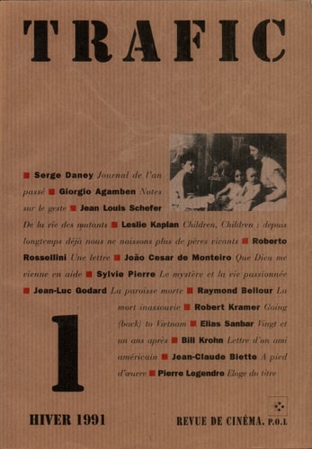 TRAFIC 1, de Serge Daney | portada del libro