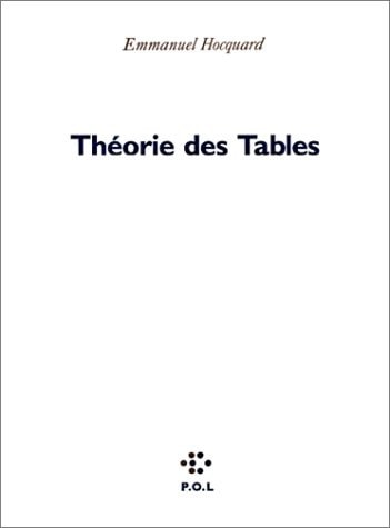THEORIE DES TABLES, de Hocquard | portada del libro