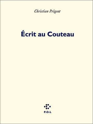 ECRIT AU COUTEAU, de Prigent | portada del libro